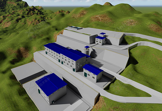 鑫海矿装矿山设计院设计的3D模拟选厂全貌